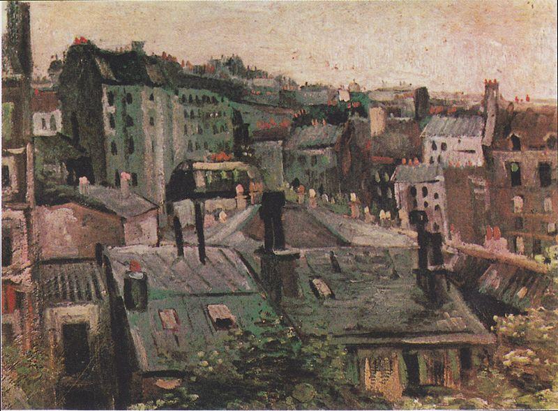 Vincent Van Gogh Overlooking the rooftops of Paris china oil painting image